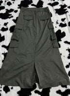 Green Zipper Cargo Skirt