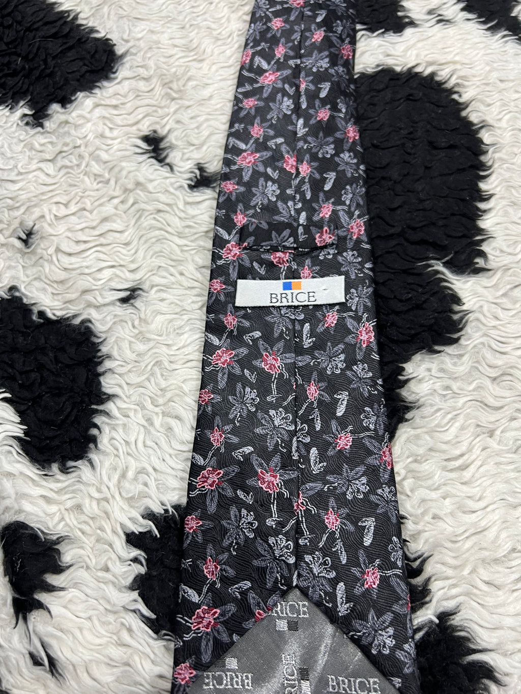 BRICE Black Floral Tie
