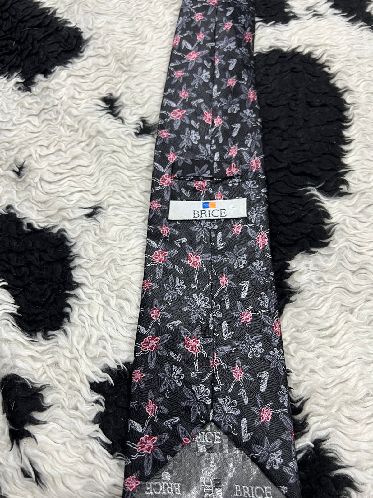 BRICE Black Floral Tie
