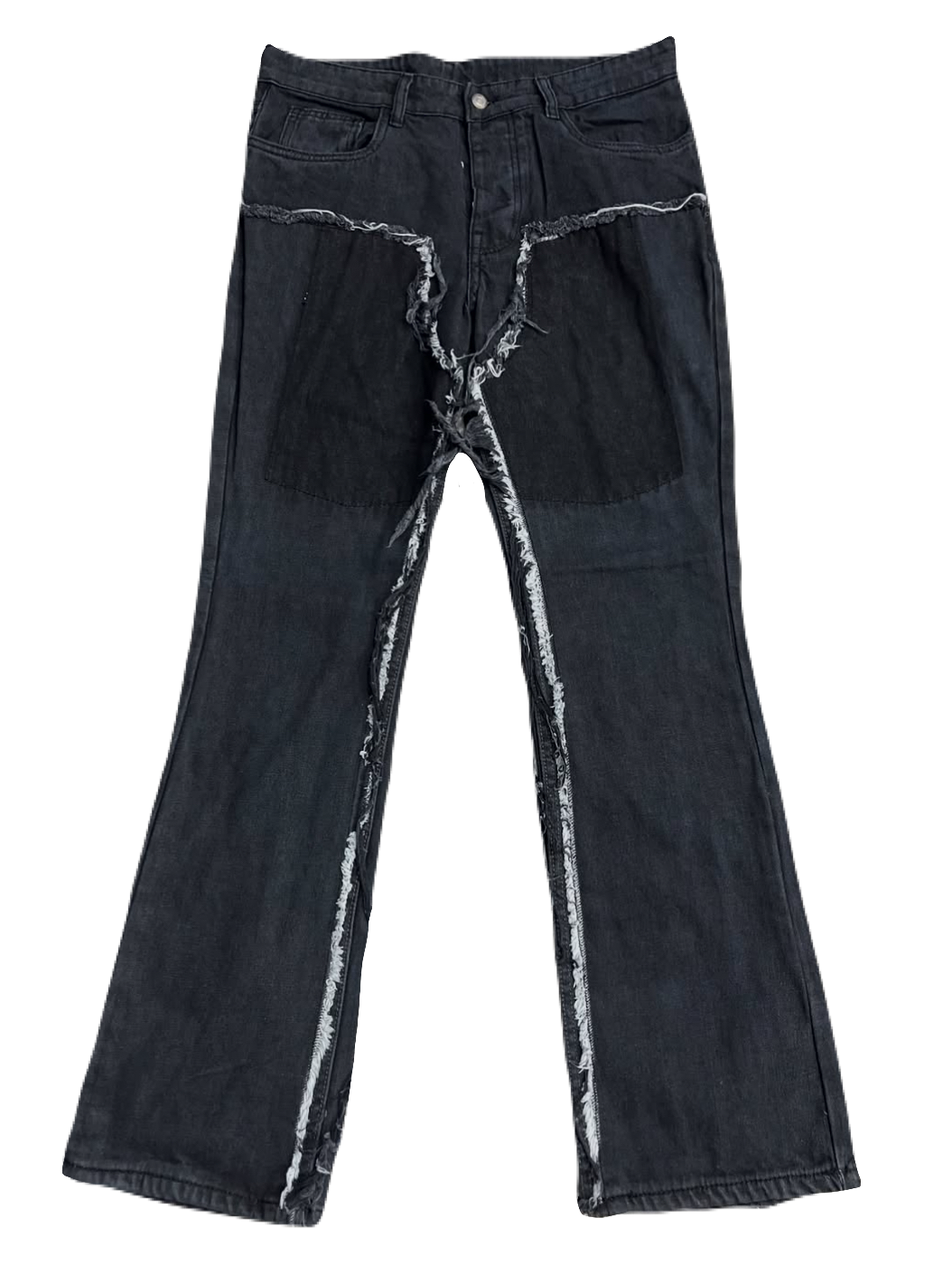 Dark Grey Patched Denims (Waist 34)
