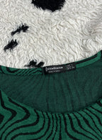 Stradivarius Green Wavy Top