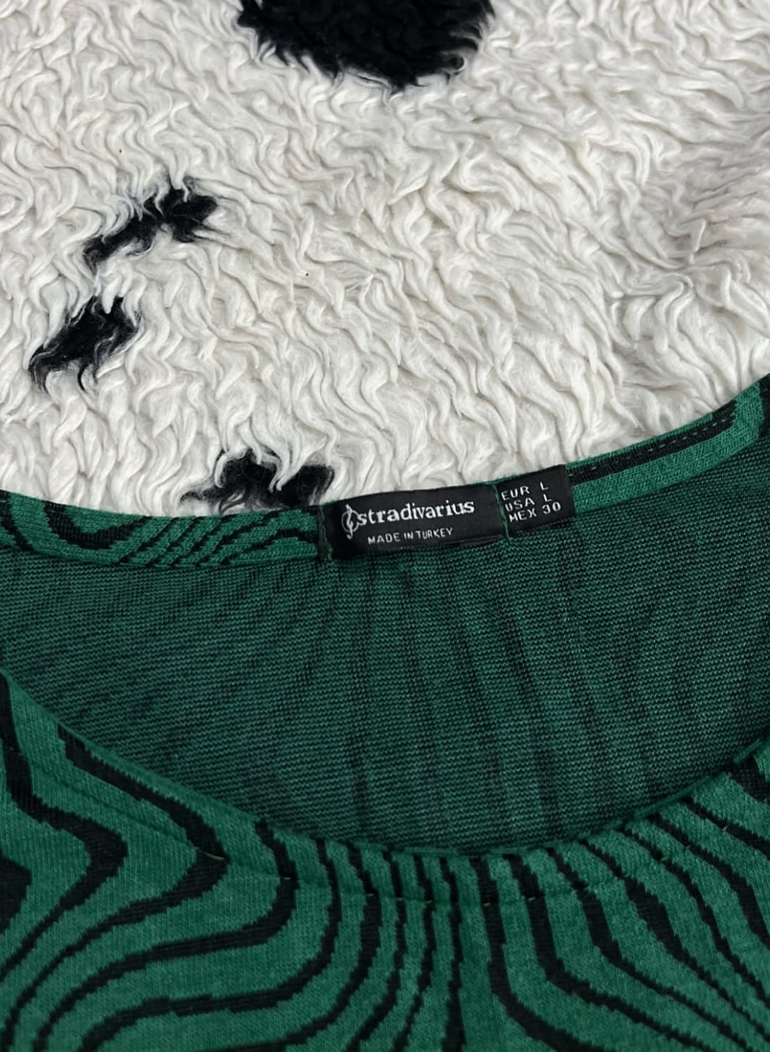Stradivarius Green Wavy Top