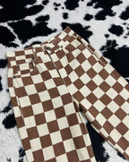 Brown & Cream Boxy Pants (Waist 26)