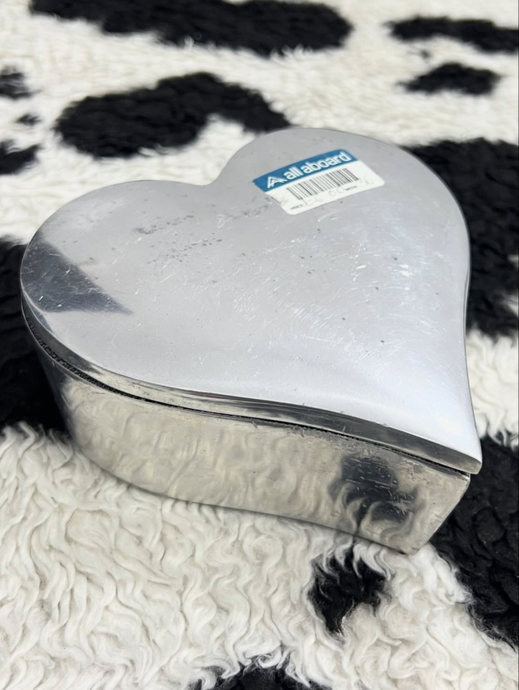 Silver Metal Heart Container