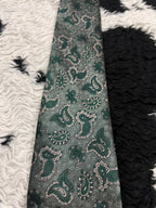 IMAGE Fully Embroidered Green Paisley Tie