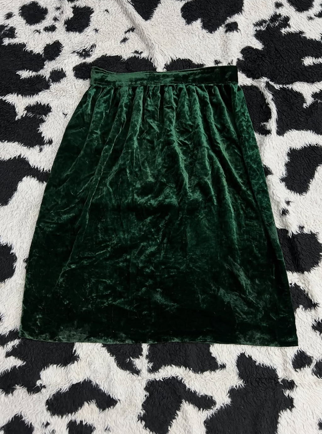 Green Velvet Skirt