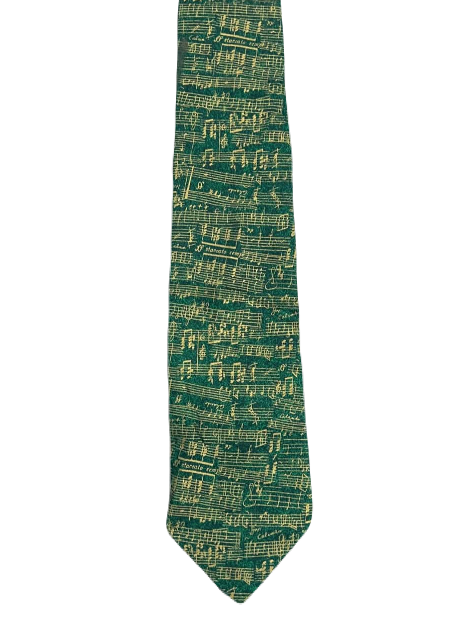 Green Musical Sheet Tie