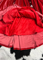 Strawberry Long Velvet Skirt