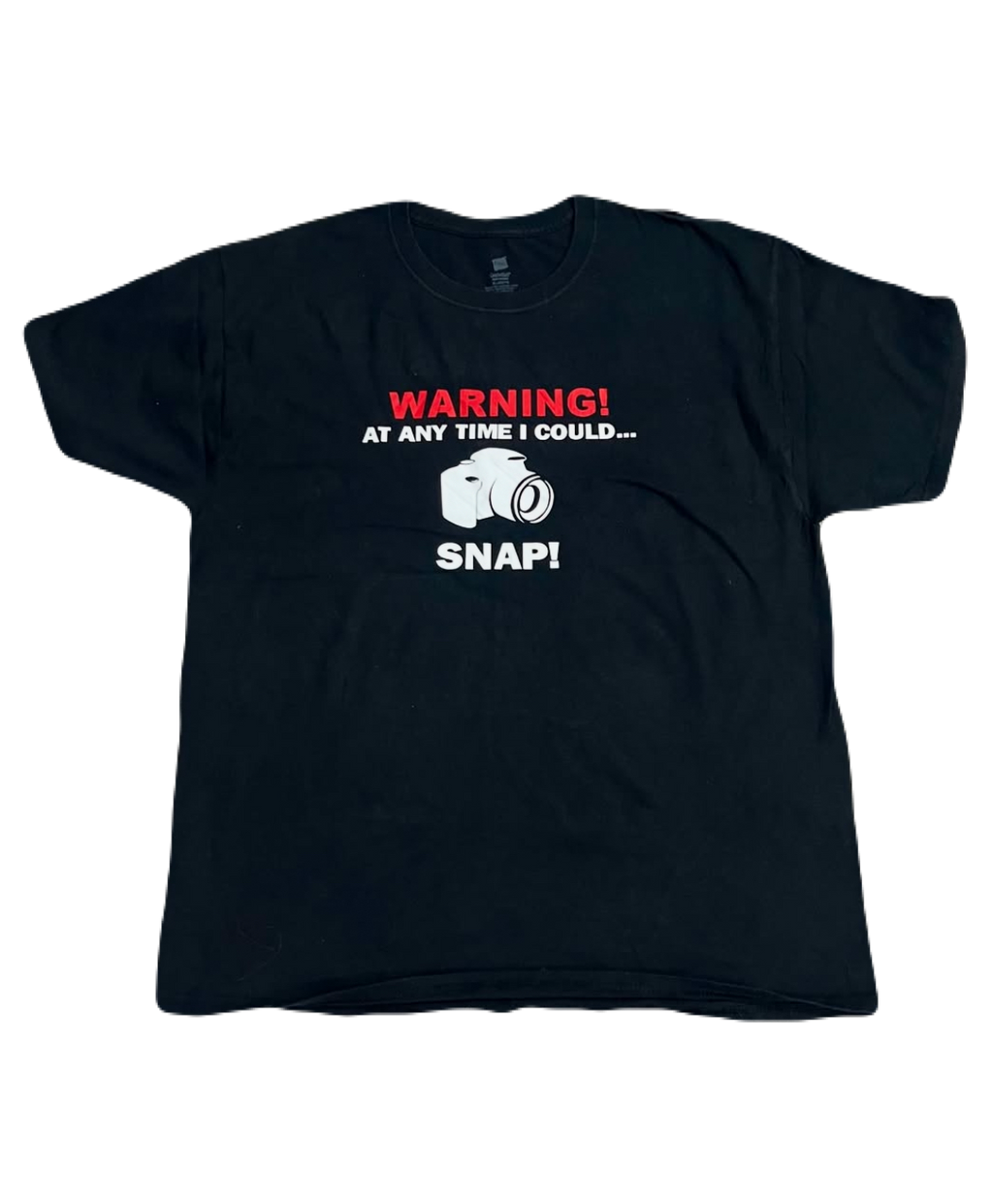 "Warning! At any time I could... Snap!" Camera Tee (Extra Large)