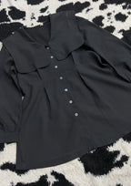 Black Collared Button-Up