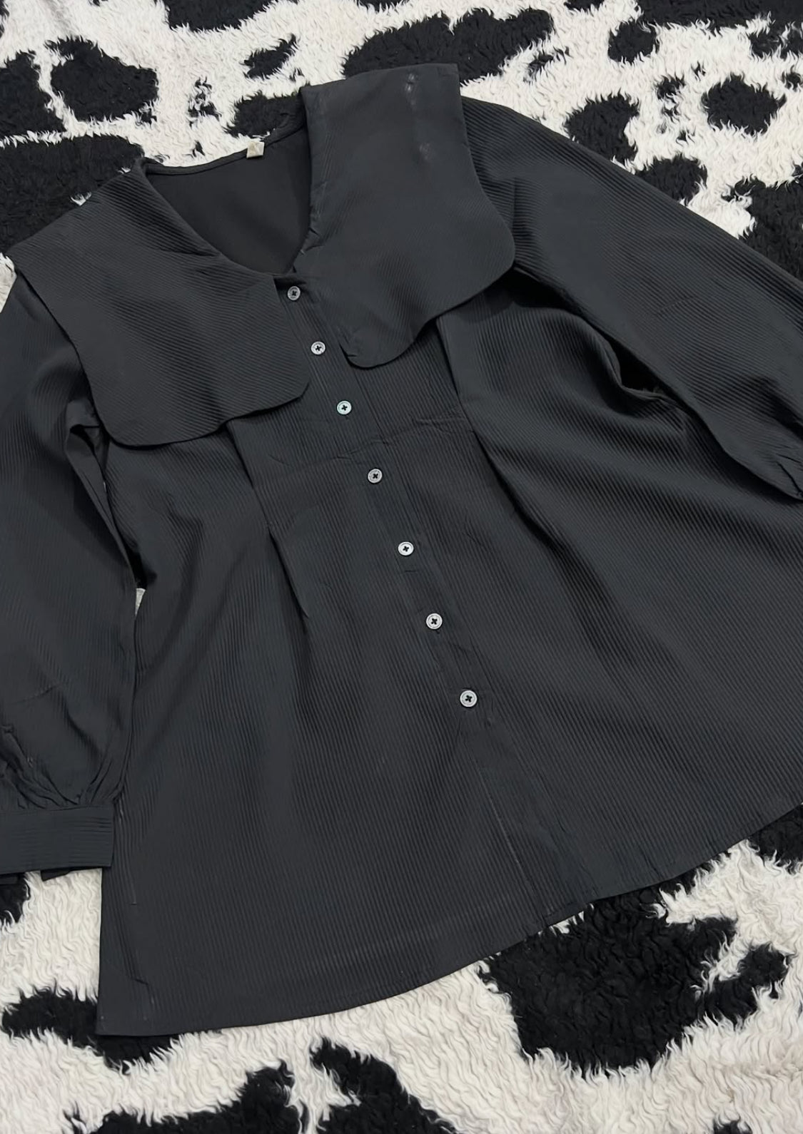 Black Collared Button-Up