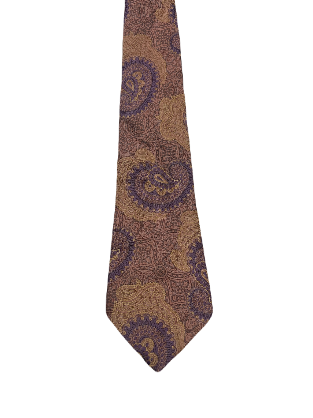 The London Range Paisley Brown Embroidered Tie