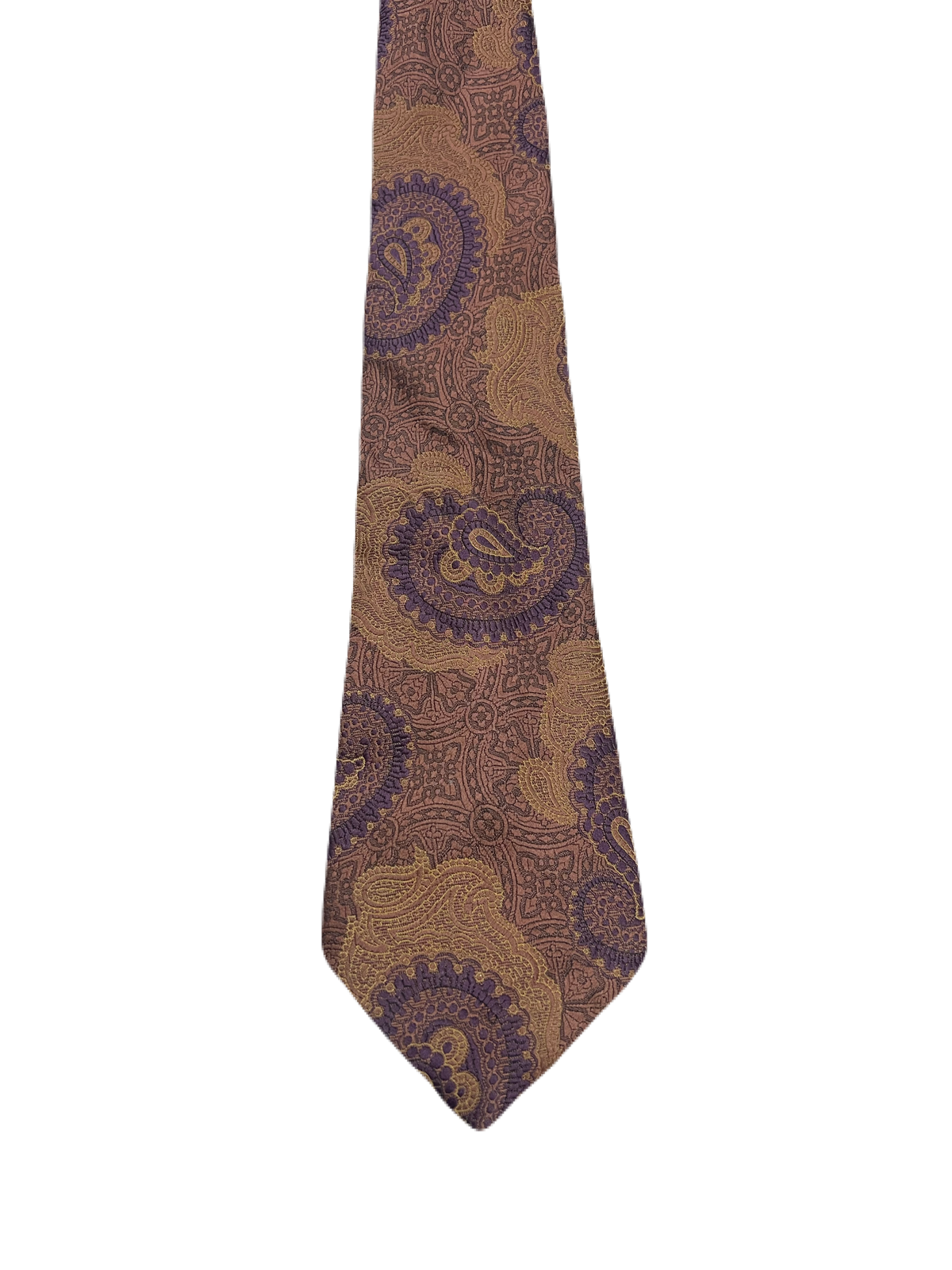 The London Range Paisley Brown Embroidered Tie