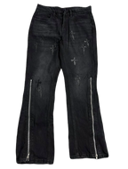 Cross Zipper Black Denims (Waist 32)