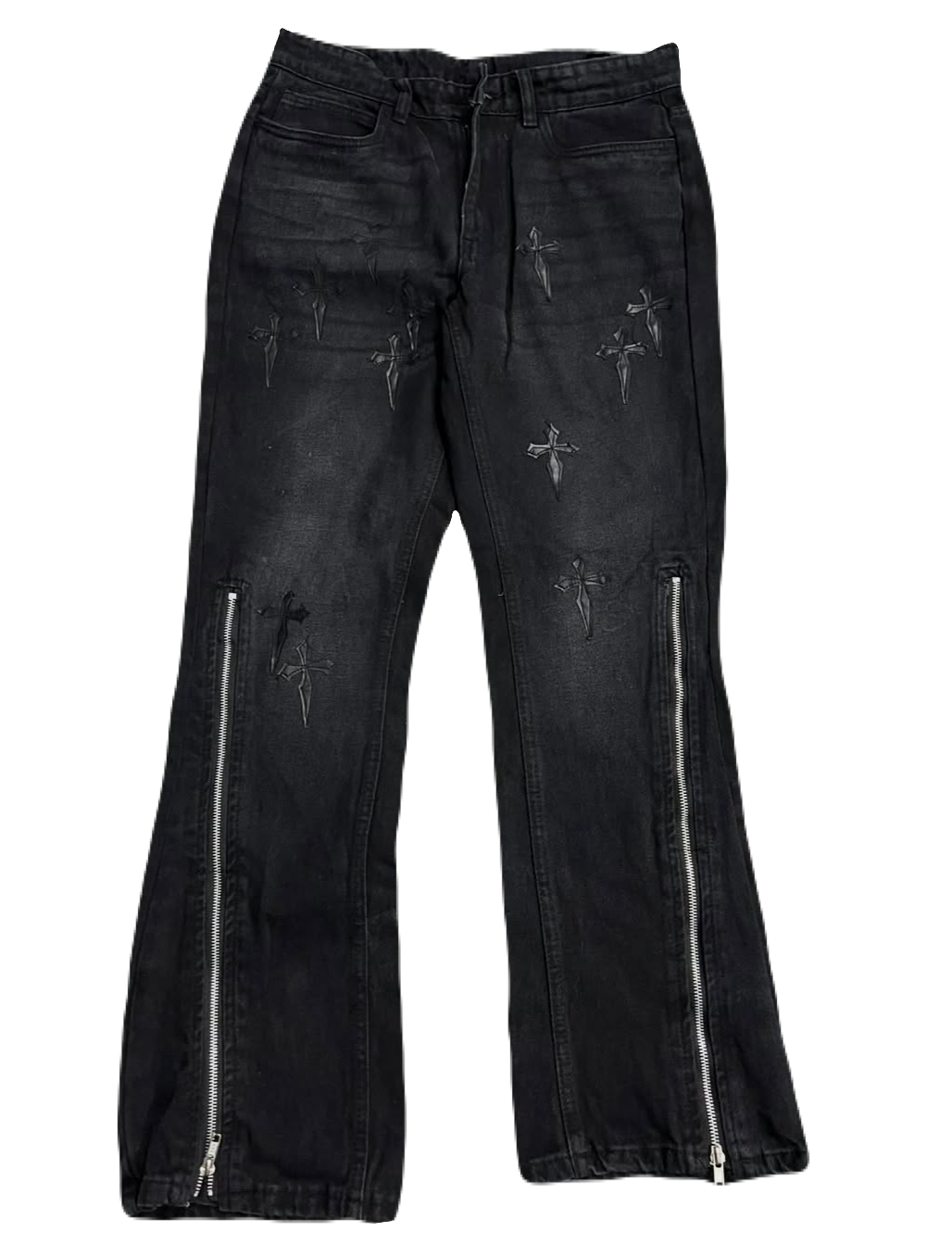 Cross Zipper Black Denims (Waist 32)