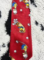 Vintage 90s Tweety Bird Playing Golf Looney Tunes Tie