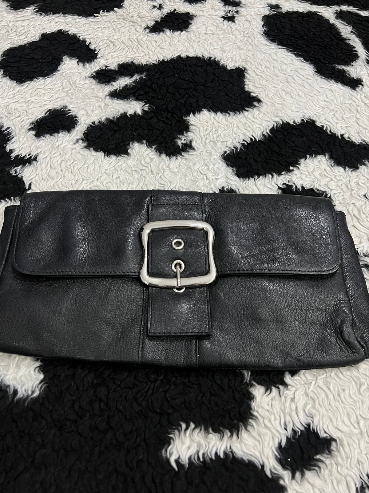 Black Leather Clutch
