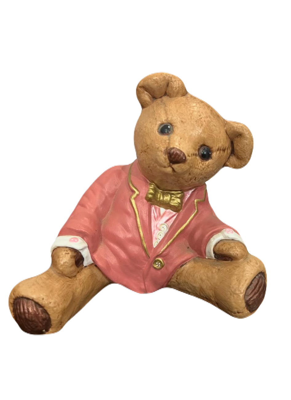 Vintage 1998 Bear in Suit Coin Collector
