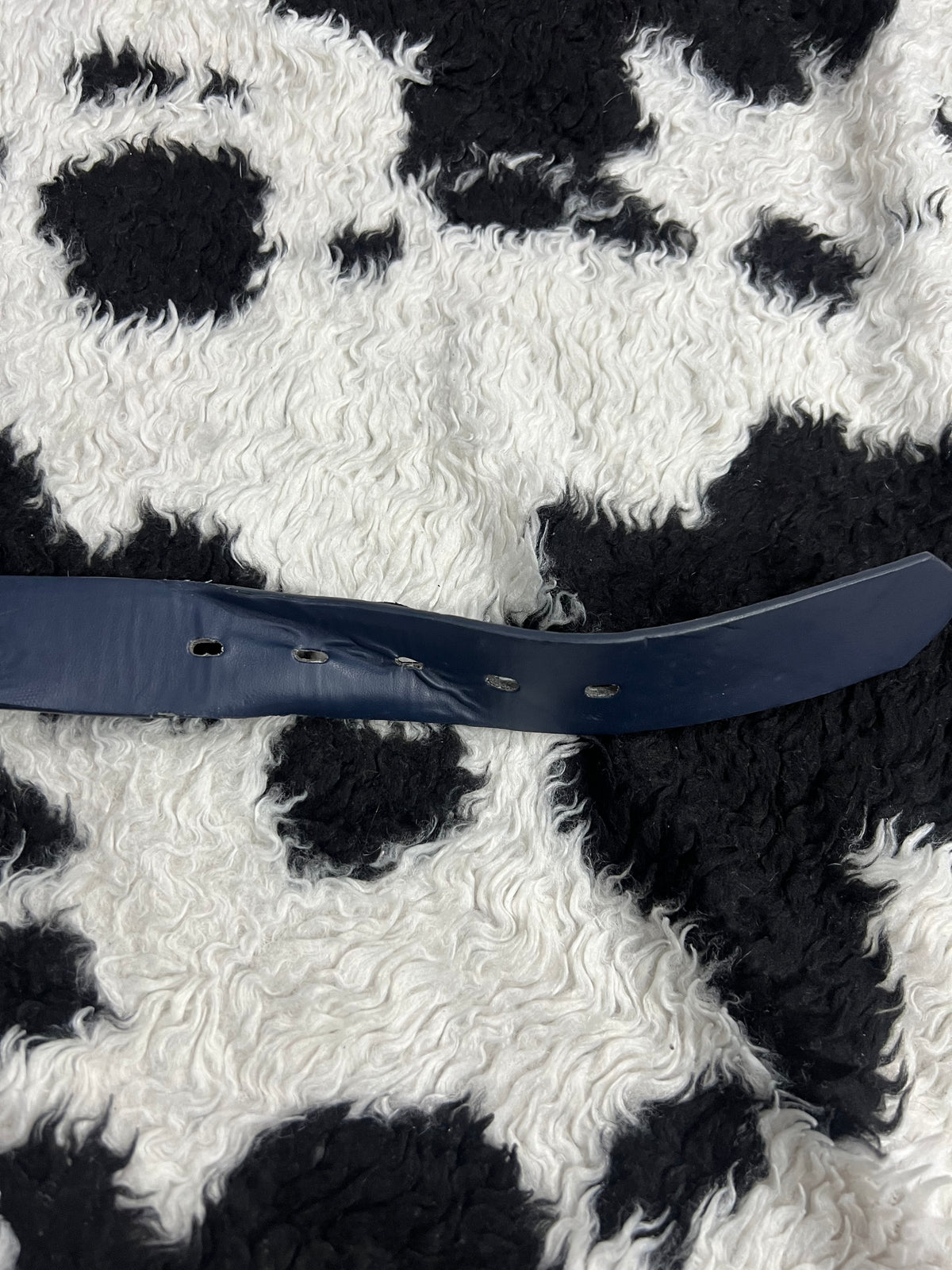 Plain Blue Genuine Leather Belt