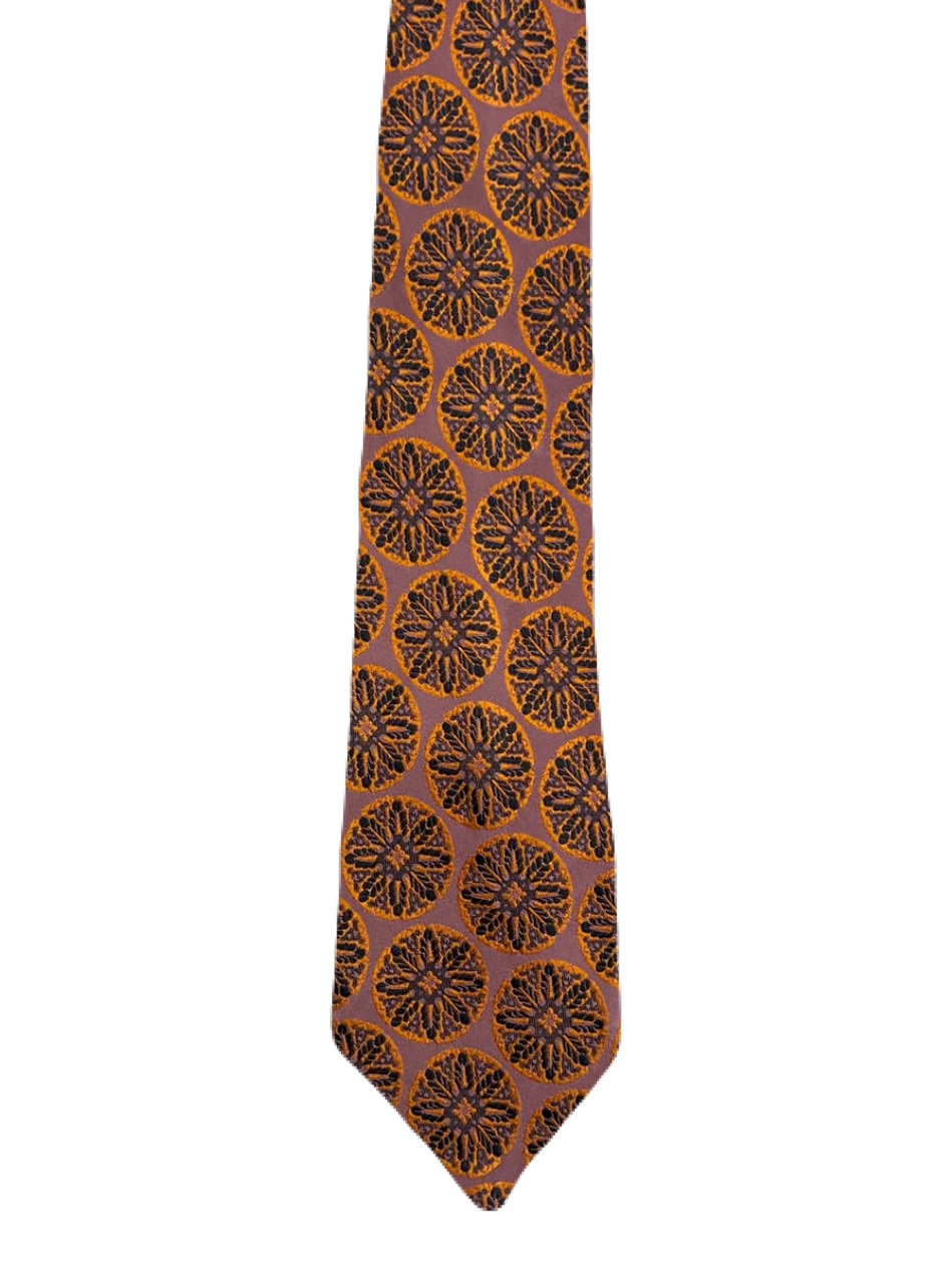 Embroidered Circular Floral Tie
