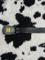 Carved M Buckle Black Belt