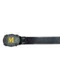 Carved M Buckle Black Belt