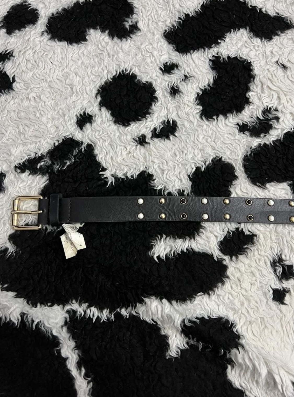 Black & White Beaded Stud Belt
