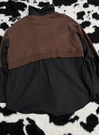 Two-Tone Jacket-Attached Black Buttonup