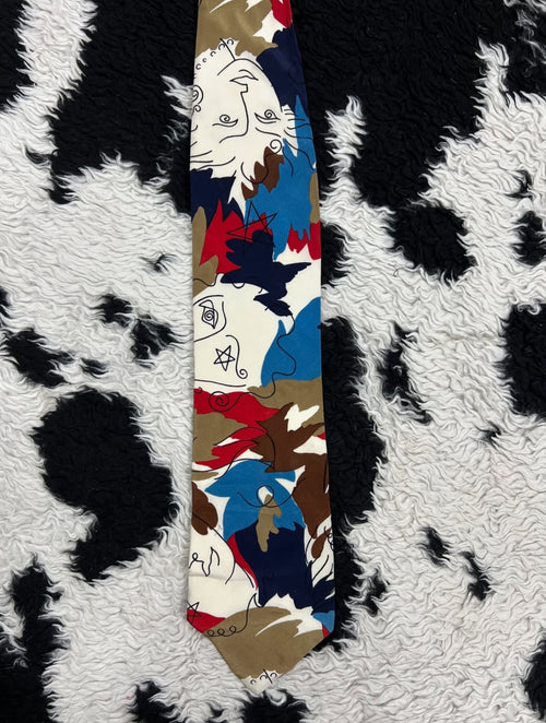 Abstract Star Faces Art Tie