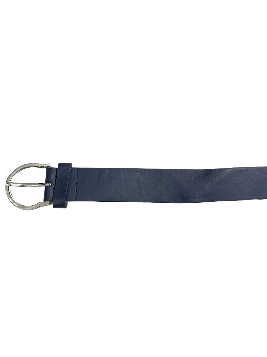 Plain Blue Genuine Leather Belt