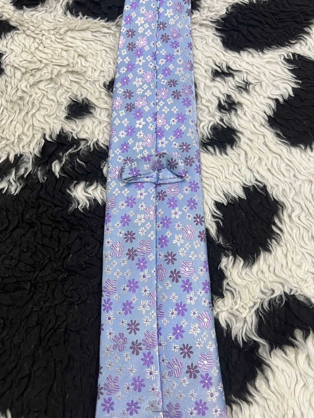 Purple Embroidered Floral Tie