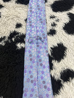 Purple Embroidered Floral Tie