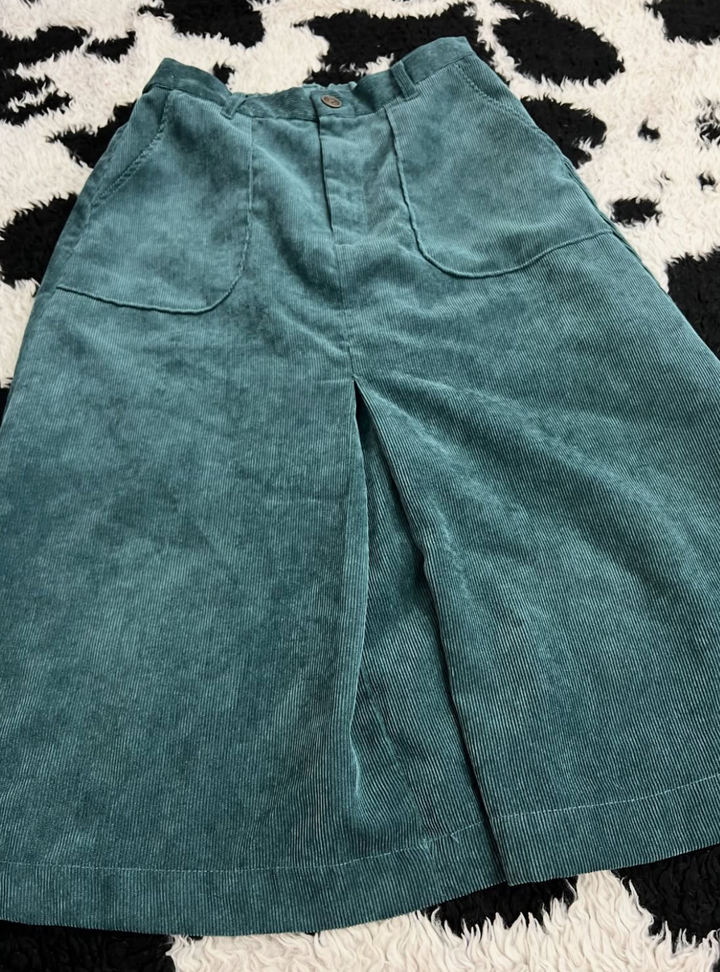 Turquoise Corduroy Skirt