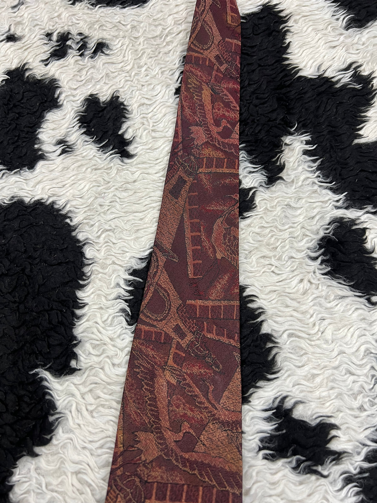 Cranes & Architecture Fully Embroidered Tie