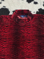Red & Black Zebra Print Velvet Top