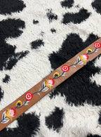 Embroidered Floral Brown Belt