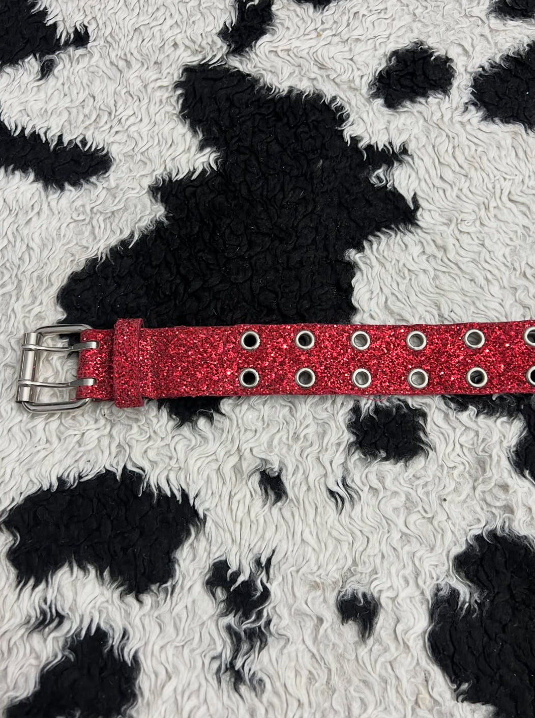 Glitter Red Double-Hole Belt