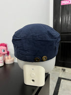 Dark Blue Buttoned Cap