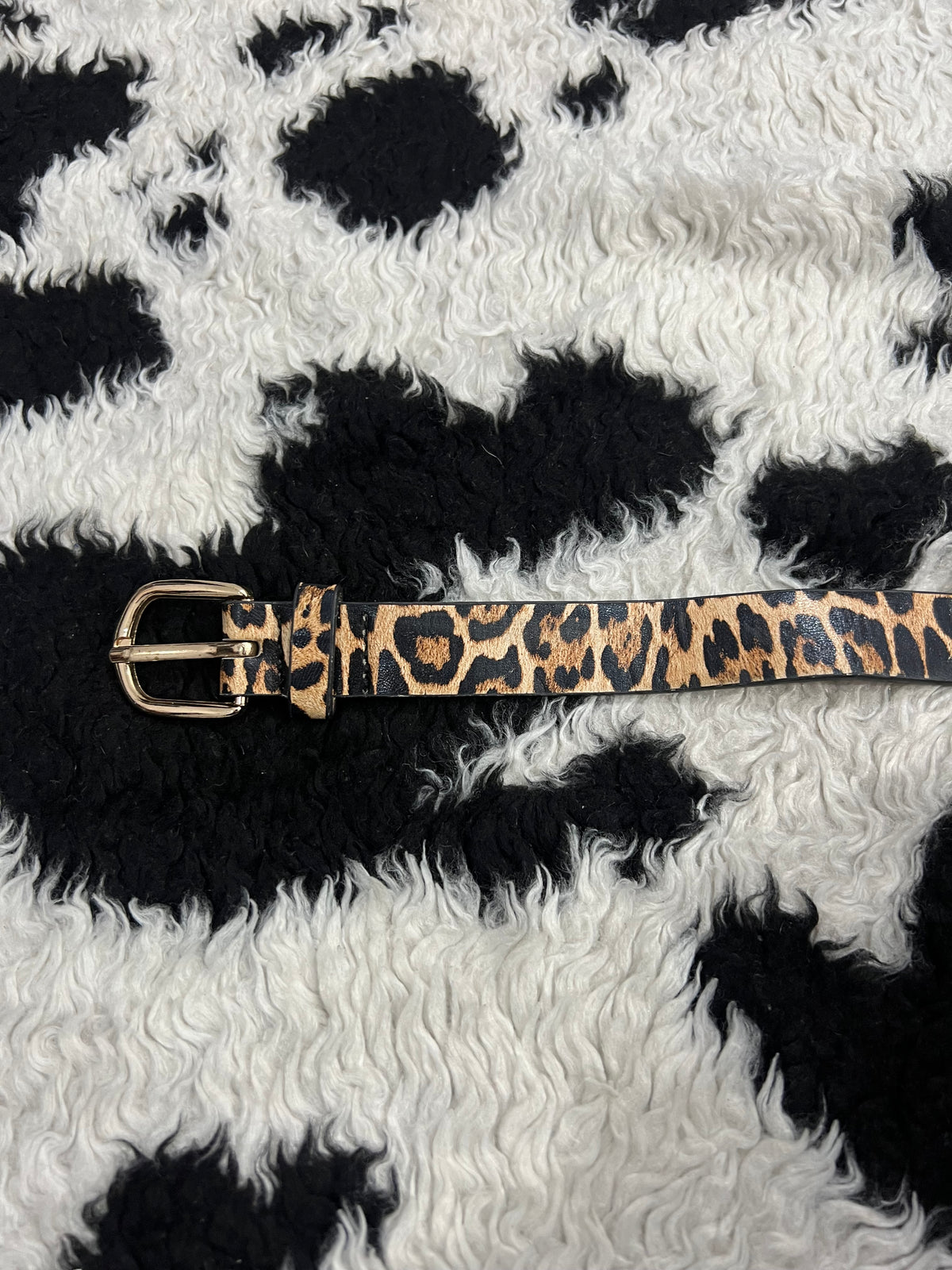 Narrow Cheetah Print Belt
