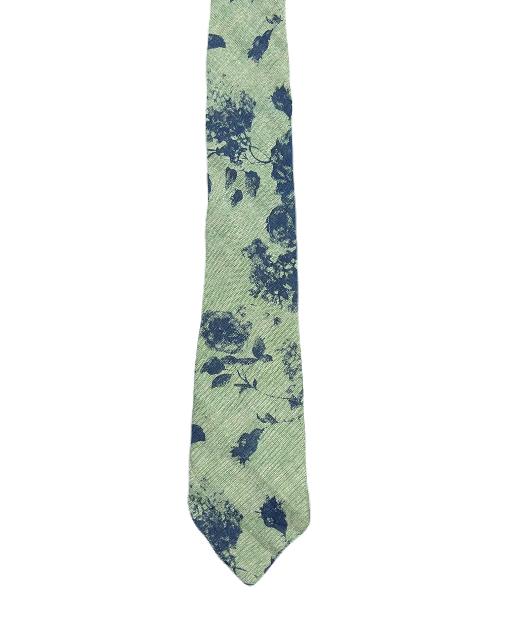 Green & Blue Floral Narrow Tie