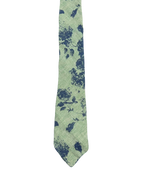 Green & Blue Floral Narrow Tie
