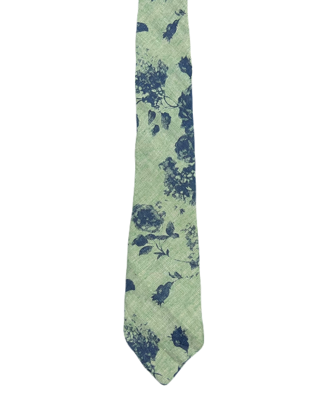 Green & Blue Floral Narrow Tie