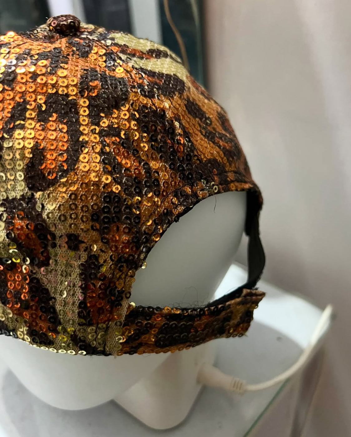 Cheetah Print Glitter Cap