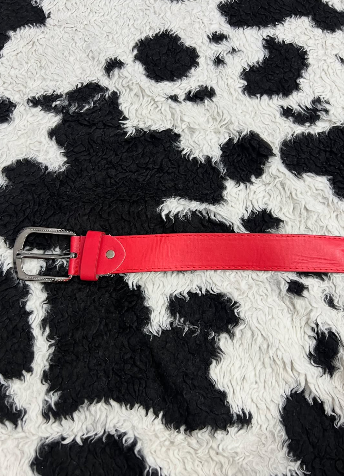Vibrant Red Plain Belt