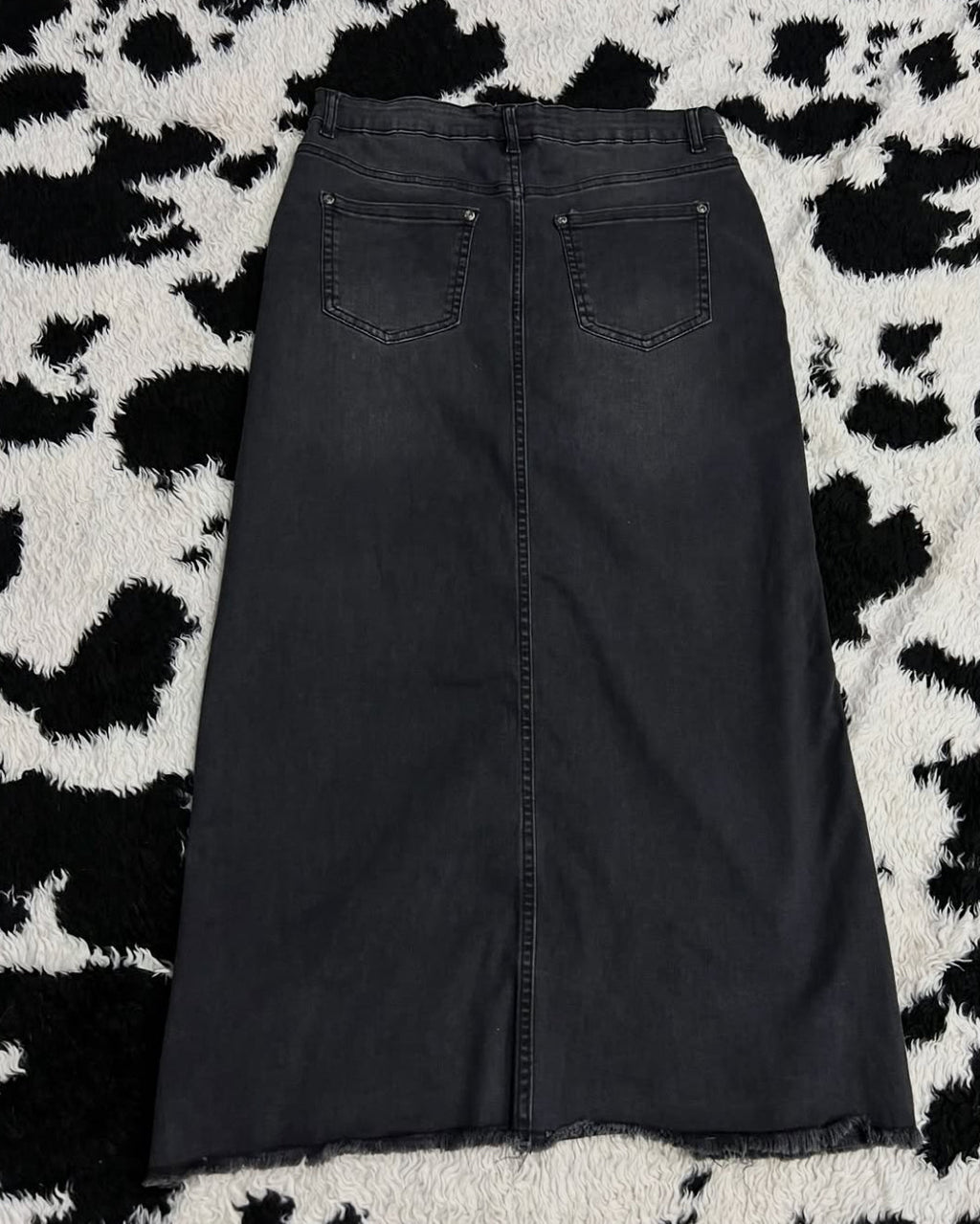 Charcoal Grey Denim Skirt