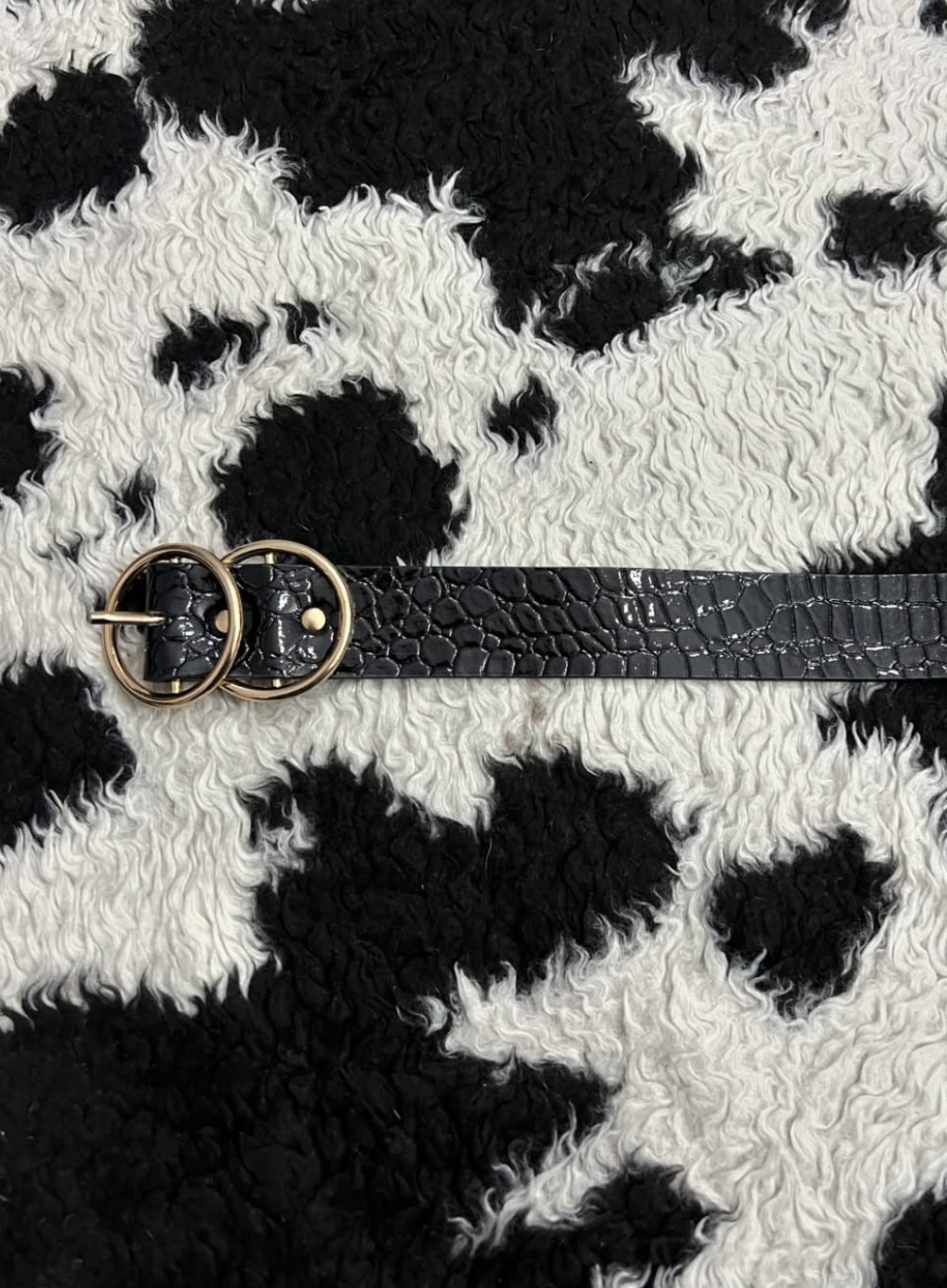 Black Snake Skin Scaled Belt