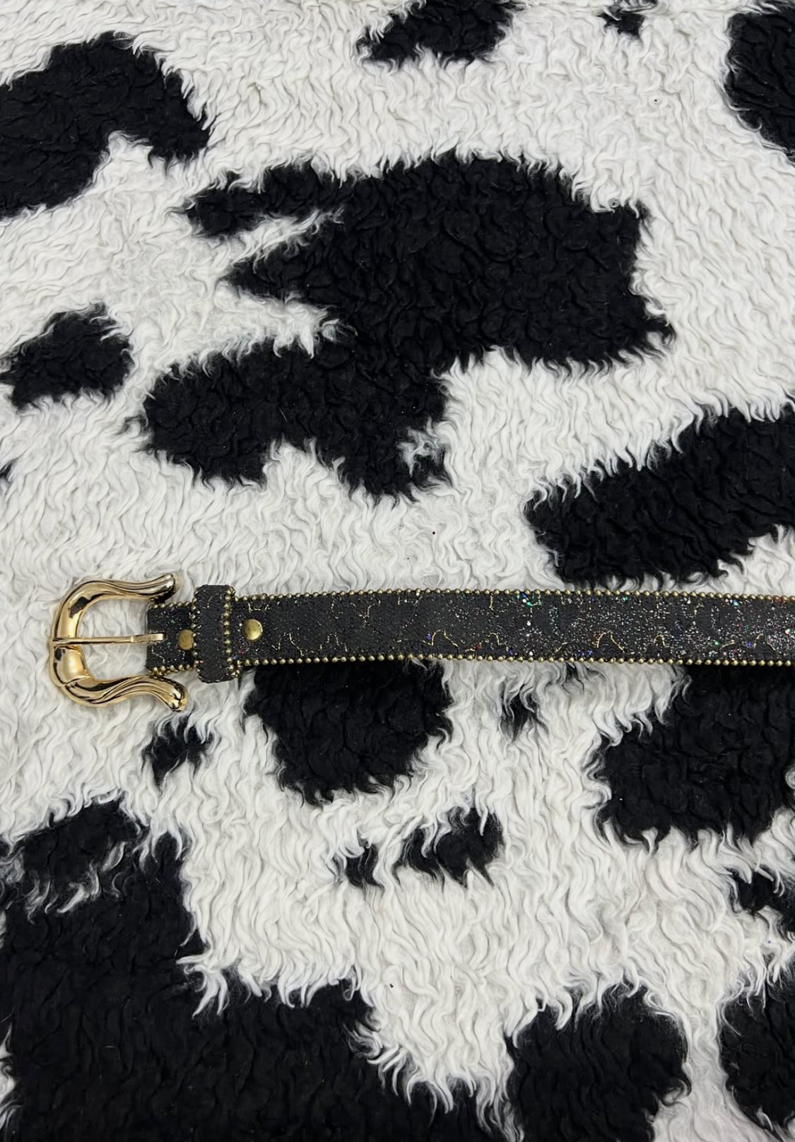 Golden Glitter Black Belt