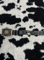 Vintage Buckle Interlinked Black Belt