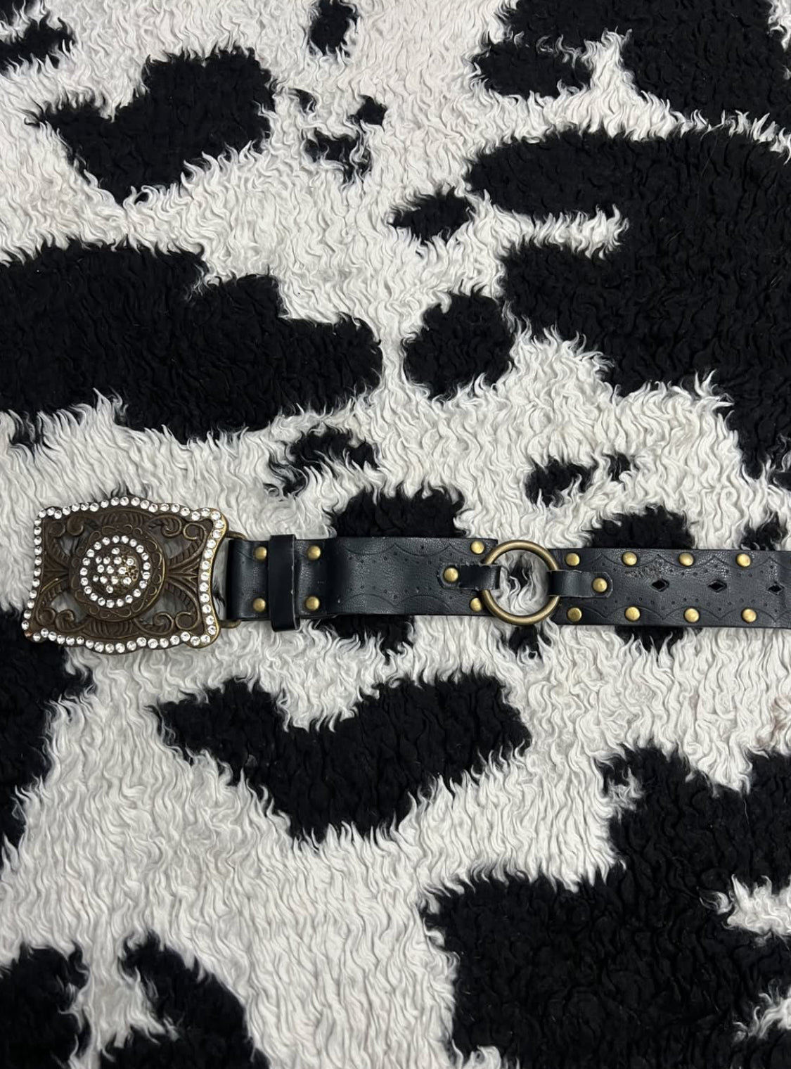 Vintage Buckle Interlinked Black Belt