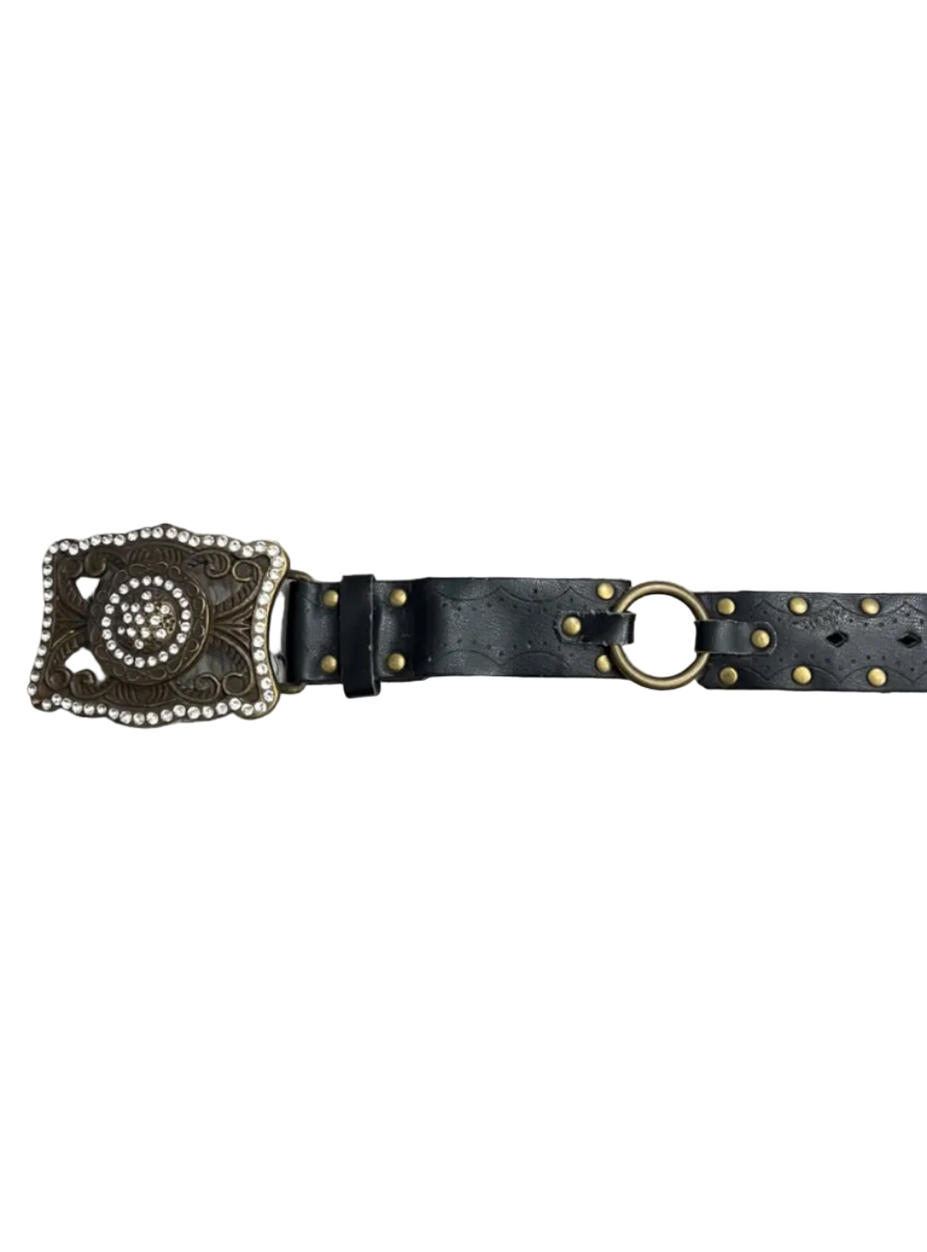 Vintage Buckle Interlinked Black Belt